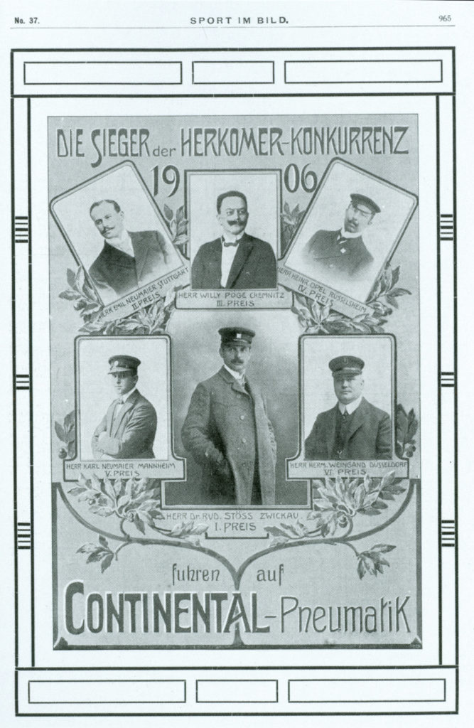 Sieger der Herkomer-Konkurrenz 1906, Continental-Pneumatik Werbung.