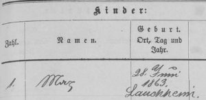 Max Neumaier, Familienregister Ellwangen, Kinder Josef u. Theres Neumaier