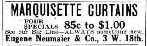 Marquisette Curtains, Eugene Neumaier & Co.